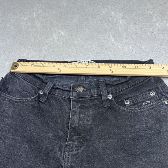 Harley Davidson Jeans Womens Size 4P Black Straight Leg Dark Wash Denim - Picture 8 of 13